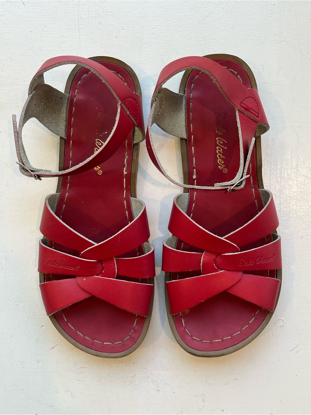 Original Salt Water Sandals Red Strappy by Hoy Shoe Co. Women’s 7